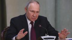 Russian President Vladimir Putin delivers a speech in Moscow, 15 March 2023