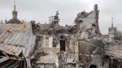 Inisde the destroyed Drama Theater in Mariupol