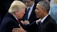 Trump and Obama at Trump's inauguration