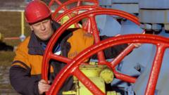 Рабочий на газокомпрессорной станции трубопровода Ямал-Европа