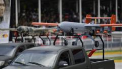 Drones exibidos em desfile militar