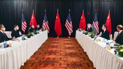 Opening session of US-China talks in Anchorage, Alaska, March 18, 2021