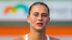 Ukraine's Marta Kostyuk at the Miami Open