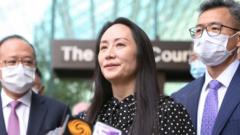 Huawei Technologies Chief Financial Officer Meng Wanzhou speaks to media outside the B.C. Supreme Court following a hearing about her release in Vancouver, British Columbia, Canada September 24, 2021.