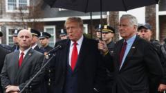 Trump visits wake of police officer shot on duty