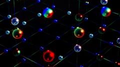 Esferas de diferentes colores representando diferentes estados de la materia