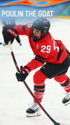 Poulin breaks Olympic scoring record with double against Switzerland