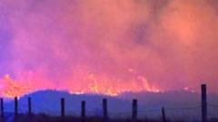 Moorland hit by fresh wildfire as heatwave peaks