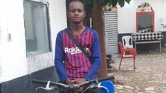 Mamadou Safayou Barry with his bike