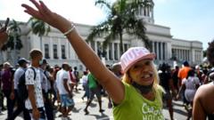 Protest in Havana against the government of Cuba
