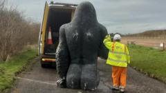 Stolen Gary the Gorilla statue discovered in layby