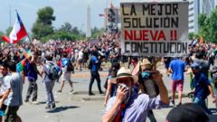 Portestas en Chile piden cambio de Constitución