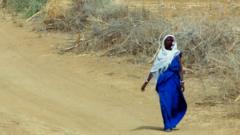 Woman walking in Burkina Faso