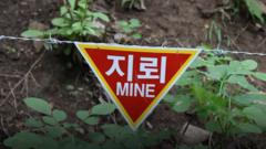 Landmine warning in Yanggu, a country that borders the DMZ
