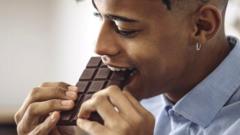 Man eating chocolate