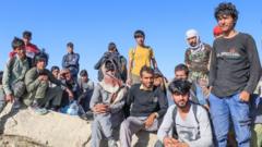 İran sınırından Türkiye'ye girmiş bir grup Afgan düzensiz göçmen