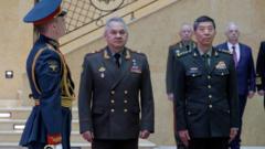 Russian Defence Minister Sergei Shoigu and Chinese Defence Minister Li Shangfu attend a meeting in Moscow, Russia April 18, 2023.