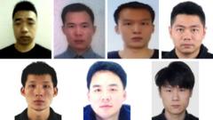 美方聲明說，這七位中國公民分別是：38歲的倪高彬、34歲的程鋒（Cheng Feng）、34歲的熊旺（Xiong Wang）、38歲的孫小輝（Sun Xiaohui）、38歲的彭耀文（Peng Yaowen）、38歲的趙光宗和37歲的翁明（Weng Ming）。
