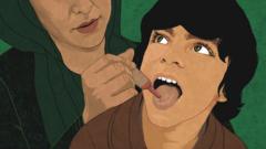 Child receiving polio drops