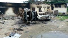 Part of Oyigbo police station wey jaguda boys burn fire