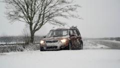 Amber warning for snow as freezing cold snap grips UK