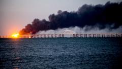 An explosion on a bridge linking Russia to Crimea