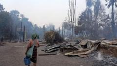 မီးရှို့ခံရတဲ့ စစ်ကိုင်းတိုင်း ကလေးမြို့နယ် နတ်ချောင်းရွာ