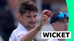 Tongue takes his fifth wicket with Hand dismissal
