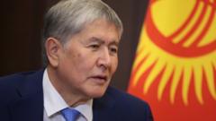Алмазбек Атамбоев Россия Президенти Владимир Путин билан музокарада. Россия президенти қароргоҳида 2017 йил сентябрида олинган сурат
