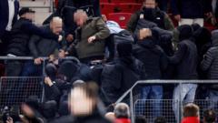 AZ Alkmaar fans attacking West Ham families