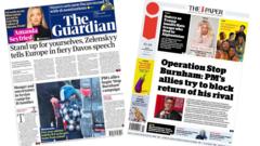 The Papers: Zelensky's 'fiery' Davos speech and 'Operation Stop Burnham'