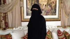Carly Morris in her hotel room in Saudi Arabia