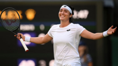 Jabeur smiles during her semifinal victory at Wimbledon