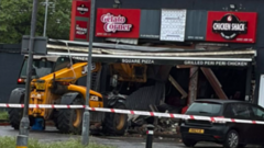 JCB driven into takeaway after being stolen from farm 