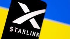 星鏈標誌和烏克蘭國旗