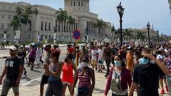 Biểu tình ở trung tâm Havana, ngày 11 tháng 7 năm 2021
