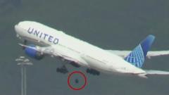 Watch: United Airlines plane loses tyre during take-off