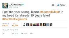 I got the year wrong: blame #CursedChild! In my head it's already 19 years later! #BackToHogwarts