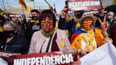 西班牙巴塞羅那支持獨立的示威遊行