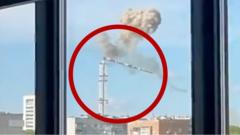 TV tower breaks in half after strike on Ukraine