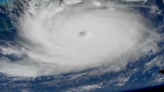 Dorian Kasırgası'nun Uluslararası Uzay İstasyonu tarafından çekilen görüntüsü.