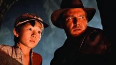 Ke Huy Quan and Harrison Ford in the film Indiana Jones and the Temple of Doom