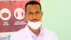 A Somali doctor at a Covid-referral hospital in Puntland of Somalia
