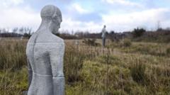 'Spooky' humanoid sculptures appear near former steelworks