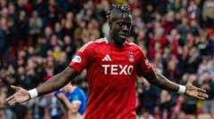 Pape Habib Gueye Aberdeen Striker Out Until January Bbc Sport