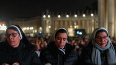 'In a scary world, he gives us hope': Faithful gather to support the Pope