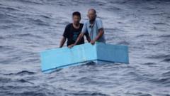 Watch: Fishermen rescued after five days adrift in cool box