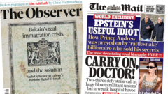 The Papers: 'Britain's real immigration crisis' and 'Carry on, doctor!'