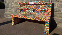 Life-size Lego bench built in memory of boy
