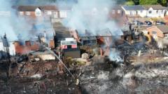 'Streets evacuated' after massive fire affects five homes